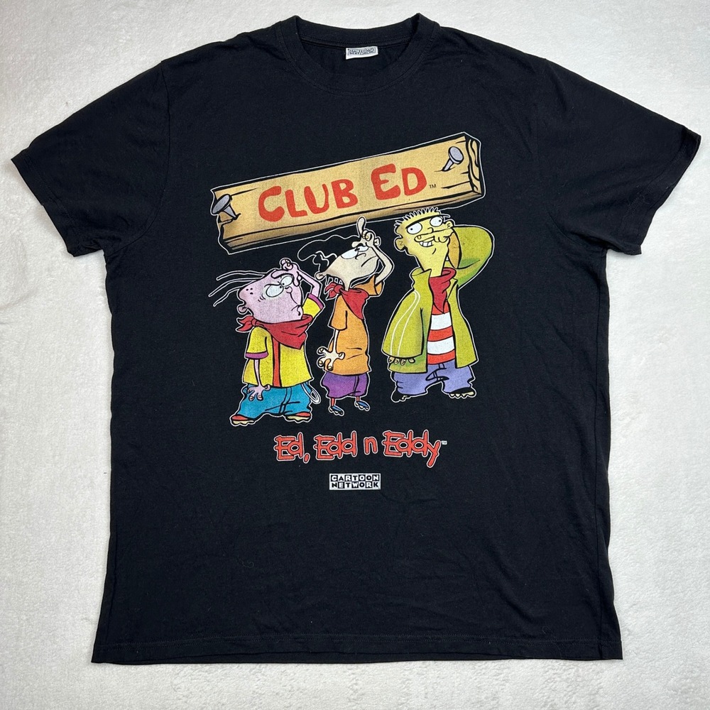 Cartoon Network Ed Edd n Eddy Club Ed Black Graphic T-Shirt Mens XL